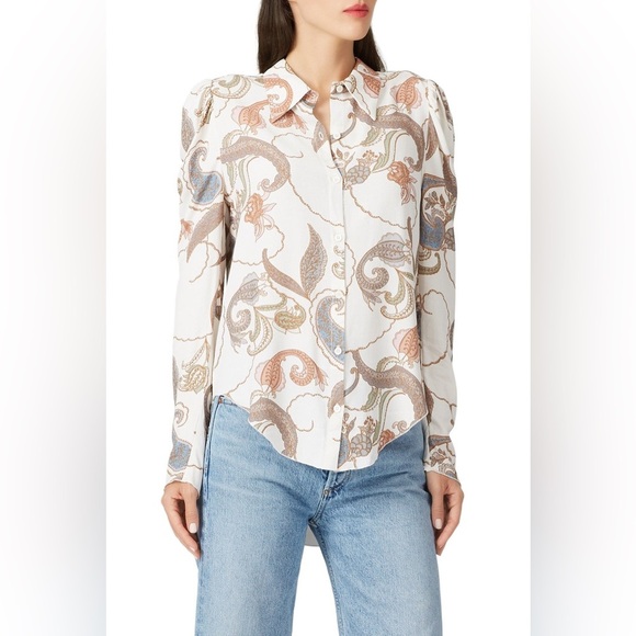 See By Chloe Tops - See by Chloe - Paisley Multi Top Button Down Blouse Paisley - FR 38 / US 6